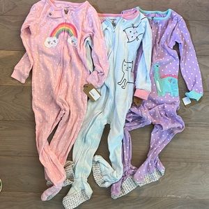 Carters cotton Pajamas, 2-3T and 1-2T. No tags, never worn.